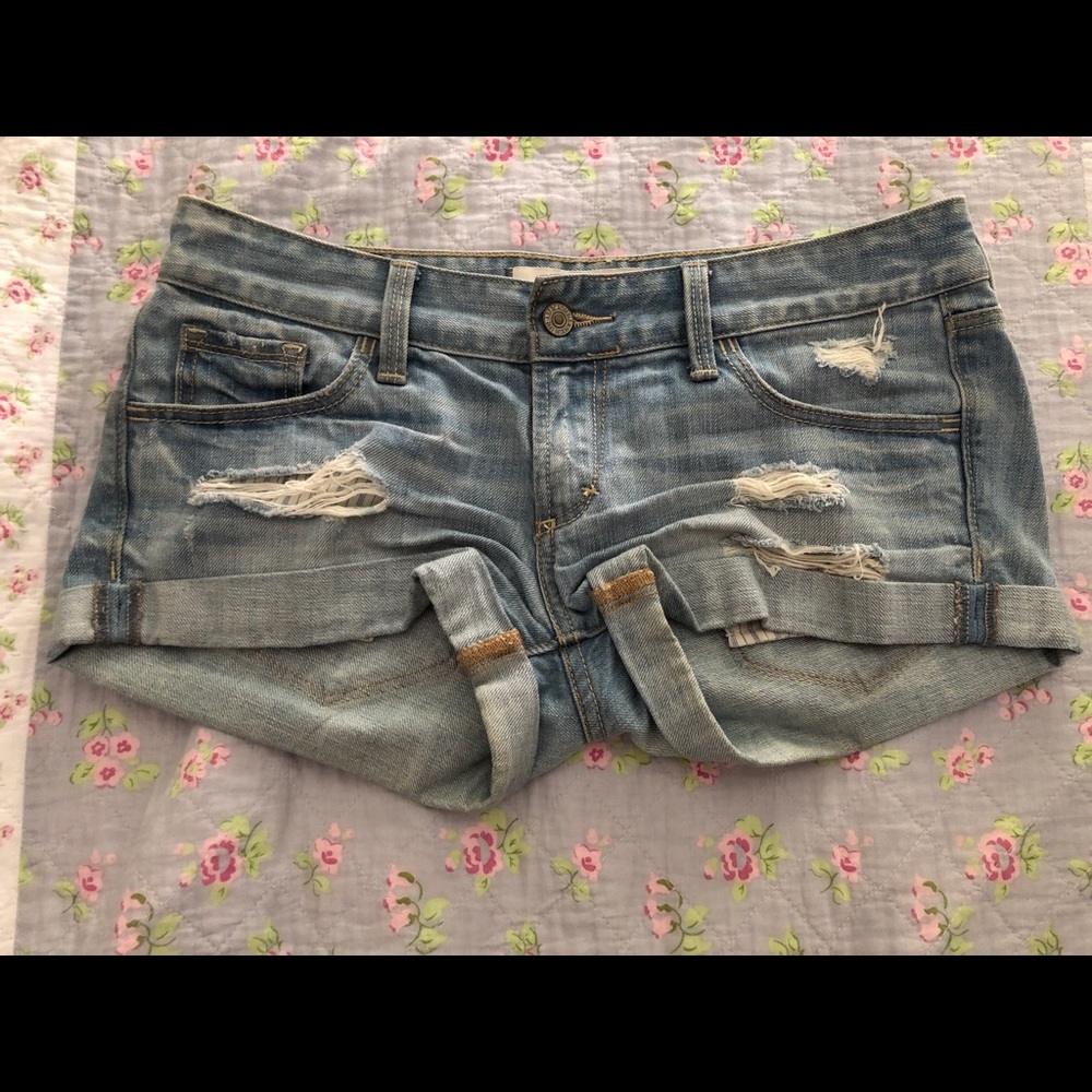 Abercrombie and Fitch low rise denim shorts